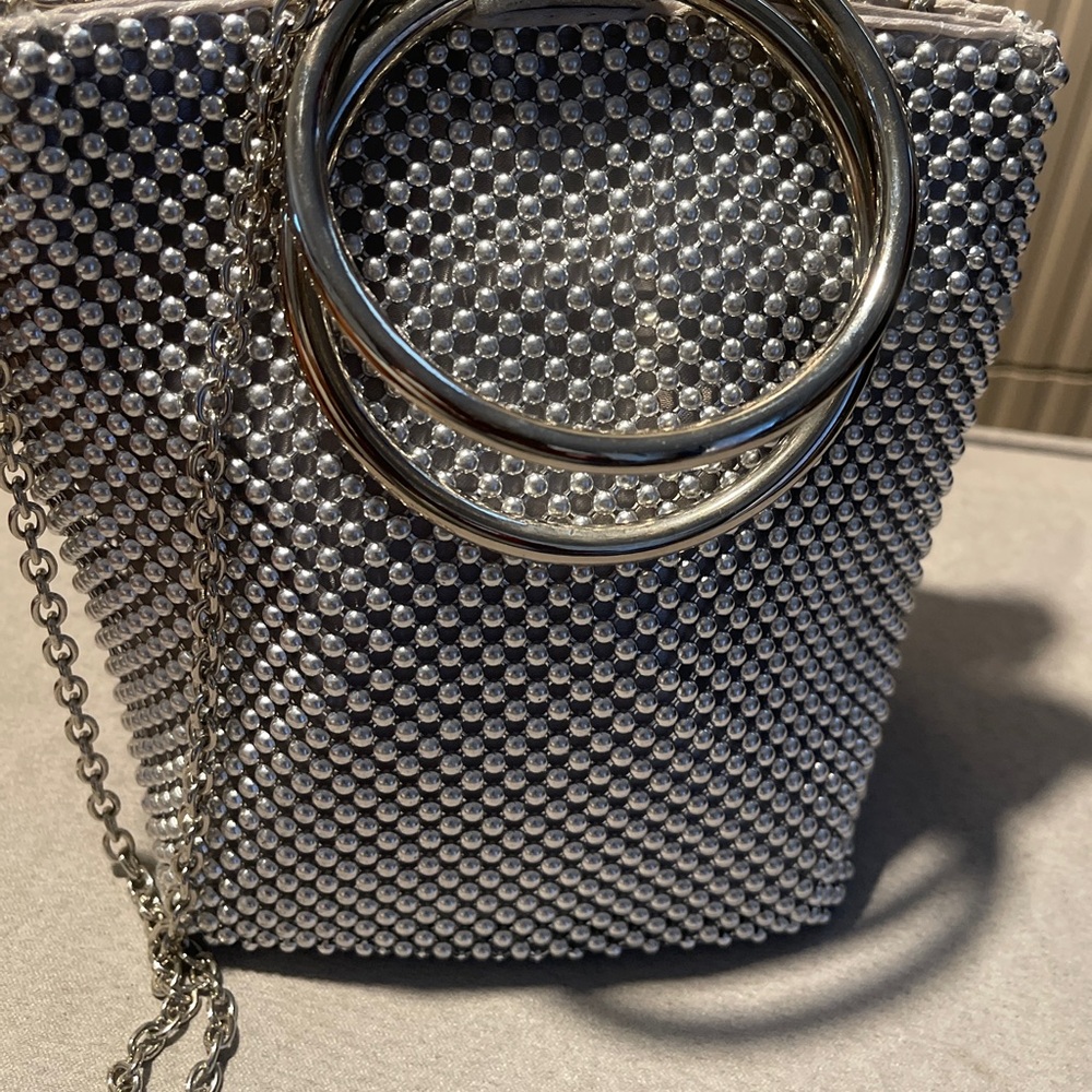 Silver Beaded Women's Bag